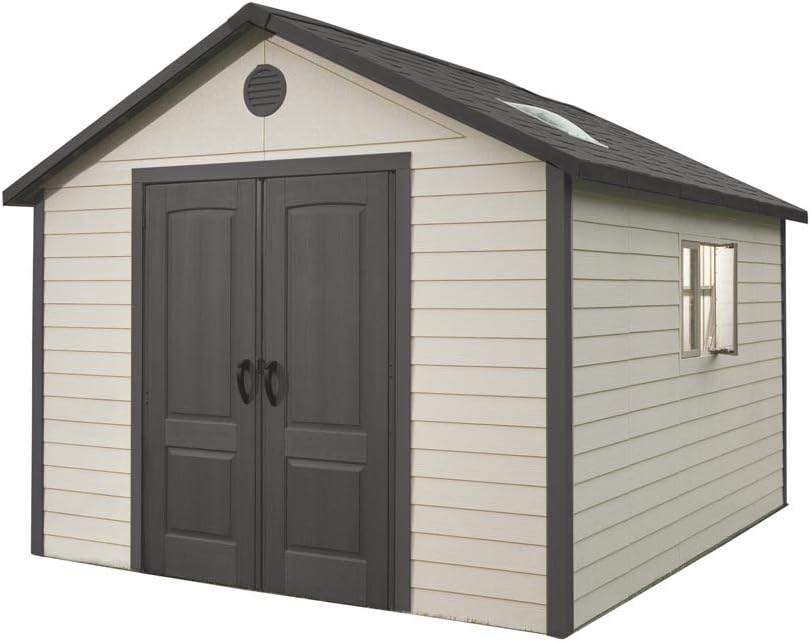 Lifetime 6433 Outdoor Storage Shed with Windows, 11 by 11 Feet