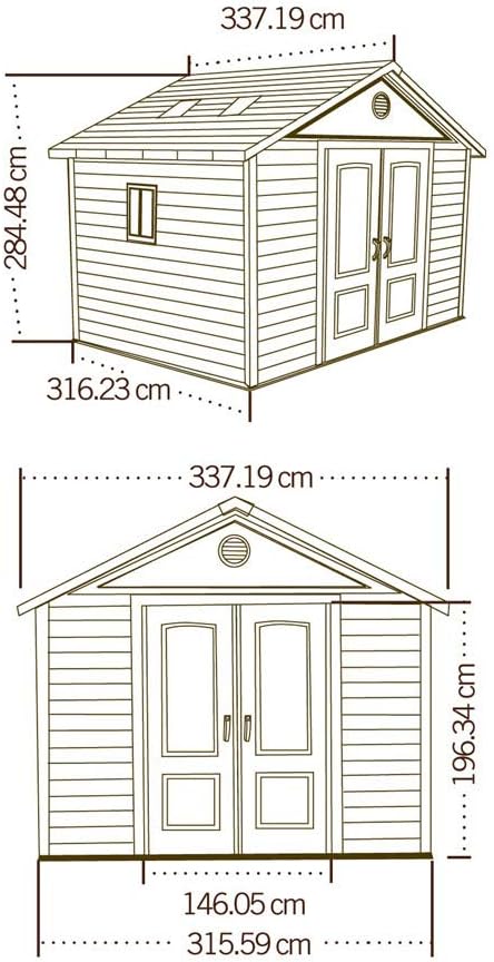 Lifetime 6433 Outdoor Storage Shed with Windows, 11 by 11 Feet