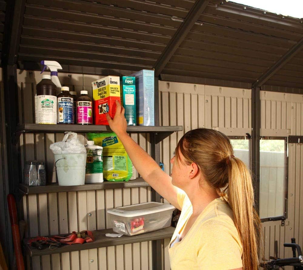 Lifetime 6433 Outdoor Storage Shed with Windows, 11 by 11 Feet