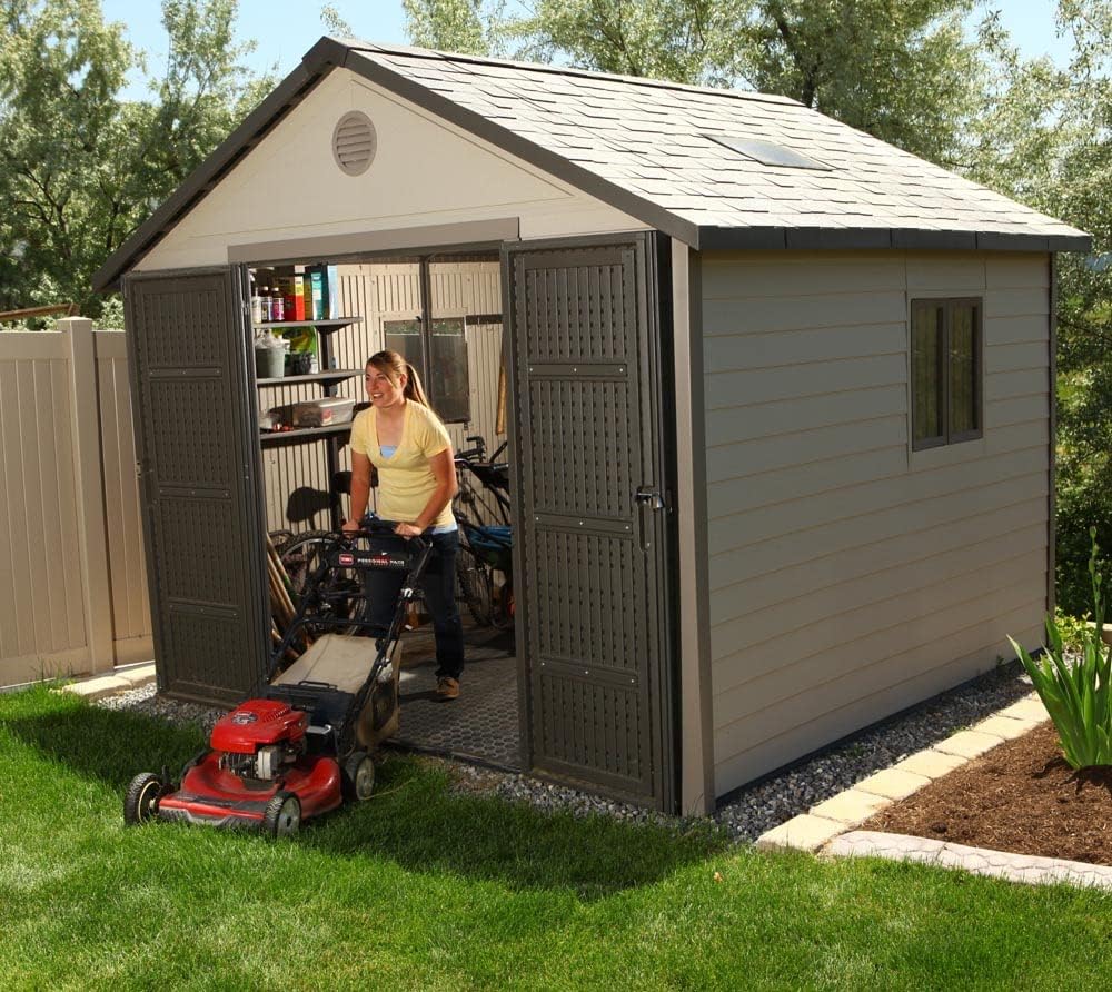 Lifetime 6433 Outdoor Storage Shed with Windows, 11 by 11 Feet