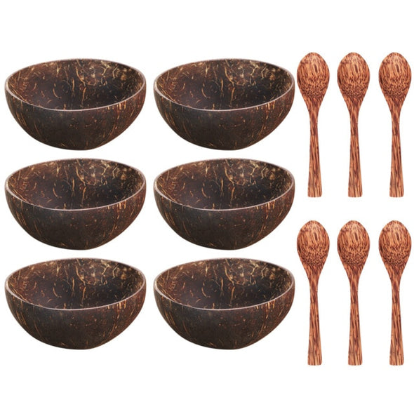 Natural Coconut Wooden Bowls and Spoons - Different Options Available